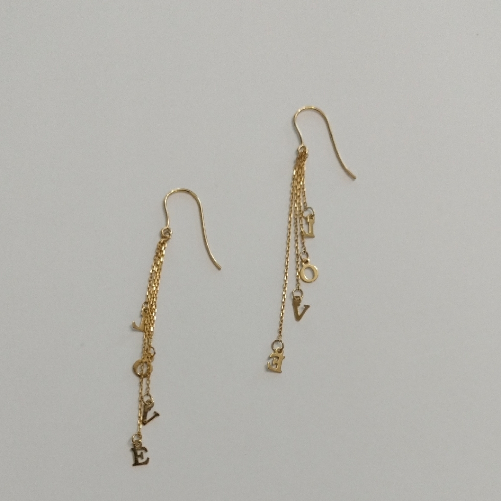 Gold Love Dangle Earrings